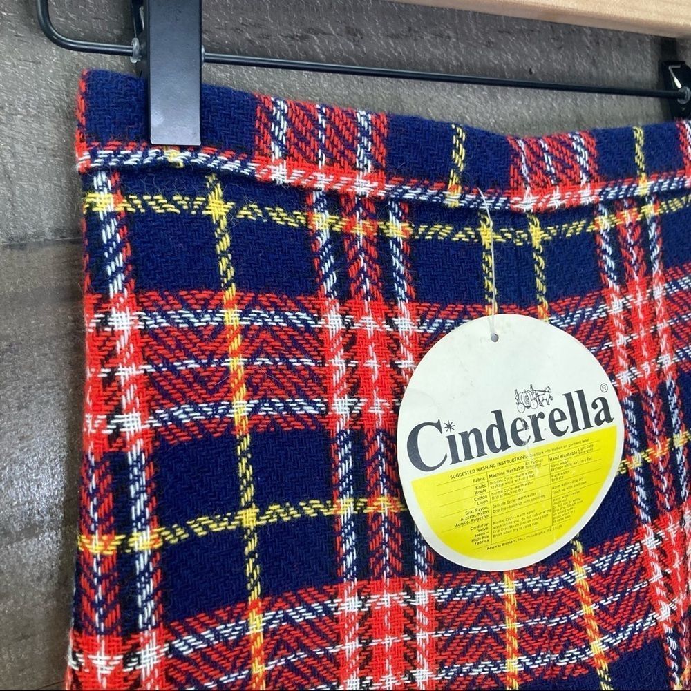 NWT 70s Dead Stock Cinderella Frocks Rosenau Bros Plaid Flare Leg Pants - Picture 6 of 10